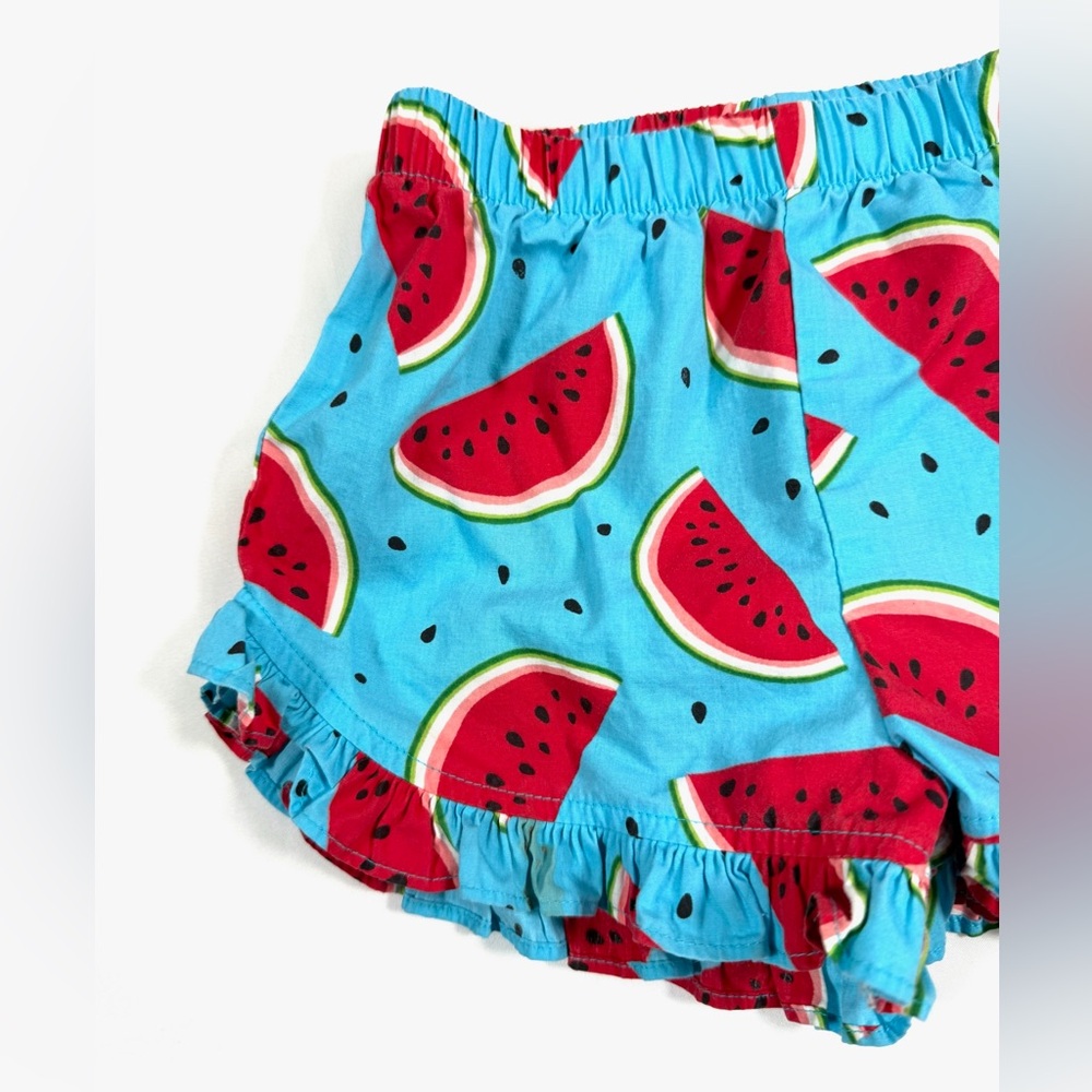 KELLYS KIDS Girls Ruffle Shorts Size 2 Watermelon Print‎ Summer Playful - Picture 2 of 6